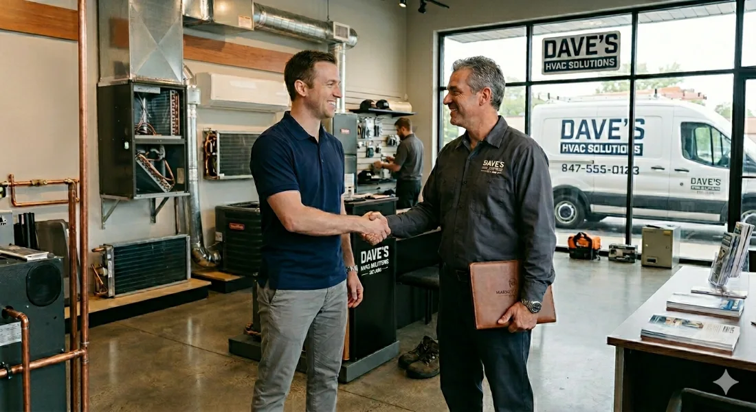 HVAC Advertising Agency partner meeting with a contractor